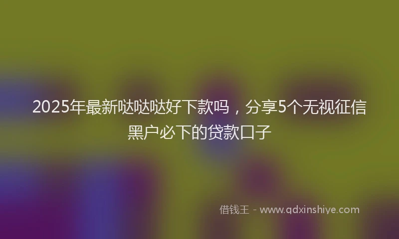 2025年最新哒哒哒好下款吗，分享5个无视征信黑户必下的贷款口子