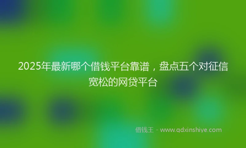 2025年最新哪个借钱平台靠谱，盘点五个对征信宽松的网贷平台