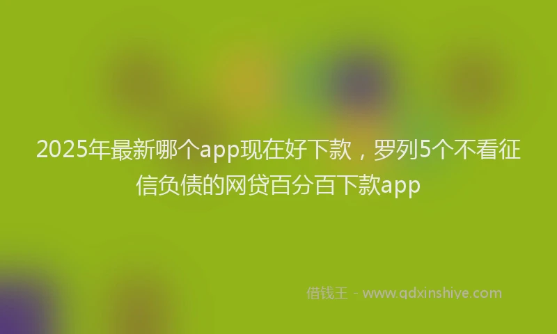 2025年最新哪个app现在好下款，罗列5个不看征信负债的网贷百分百下款app