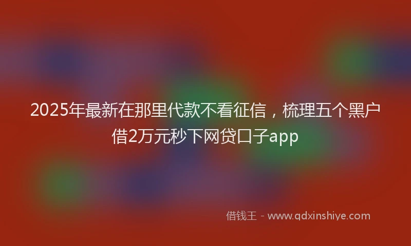 2025年最新在那里代款不看征信，梳理五个黑户借2万元秒下网贷口子app