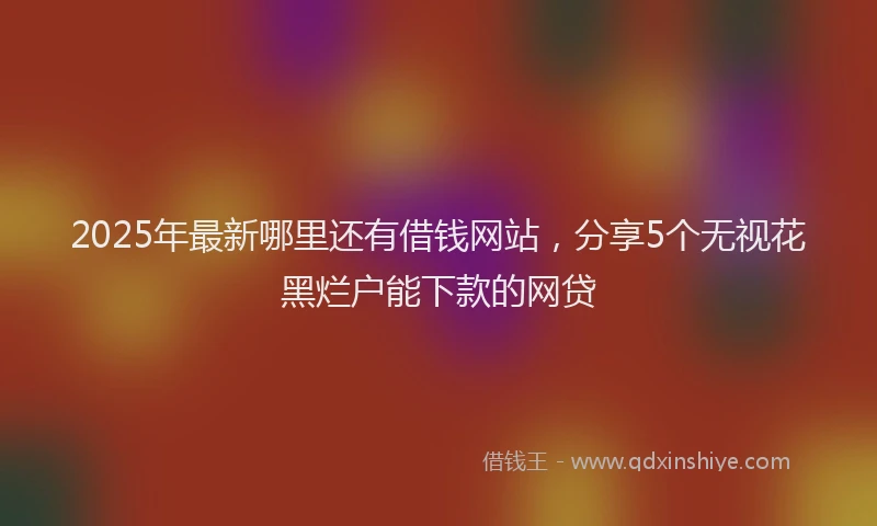 2025年最新哪里还有借钱网站，分享5个无视花黑烂户能下款的网贷