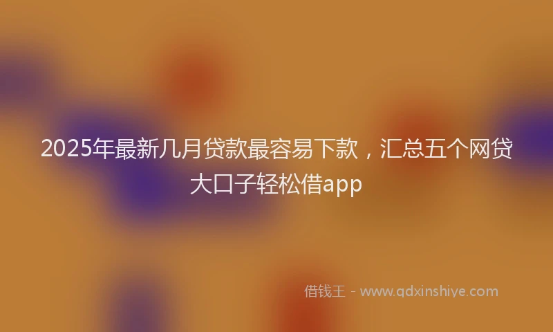 2025年最新几月贷款最容易下款，汇总五个网贷大口子轻松借app