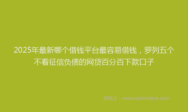 2025年最新哪个借钱平台最容易借钱，罗列五个不看征信负债的网贷百分百下款口子