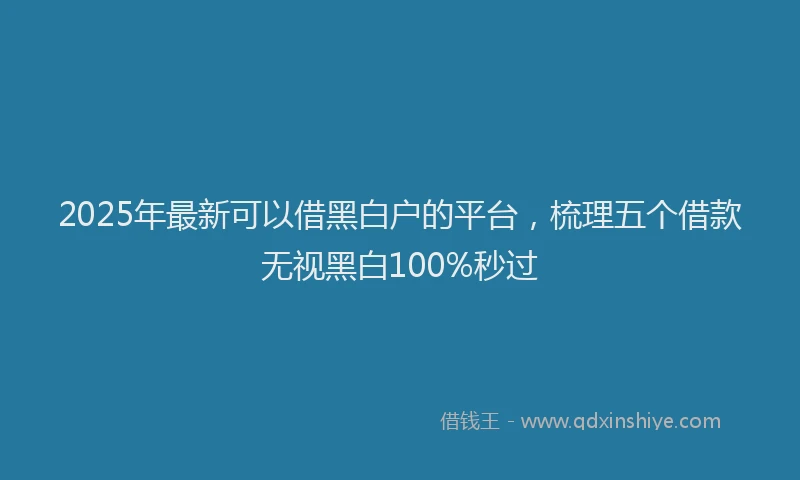 2025年最新可以借黑白户的平台，梳理五个借款无视黑白100%秒过