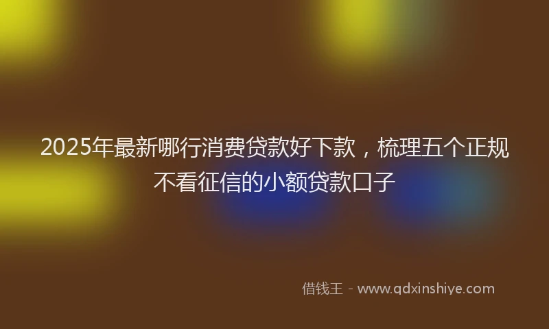 2025年最新哪行消费贷款好下款，梳理五个正规不看征信的小额贷款口子