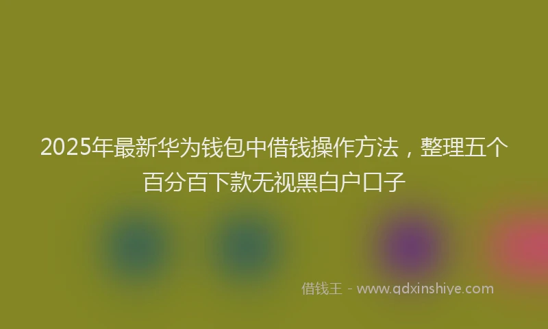2025年最新华为钱包中借钱操作方法，整理五个百分百下款无视黑白户口子
