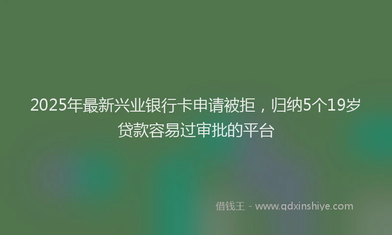 2025年最新兴业银行卡申请被拒，归纳5个19岁贷款容易过审批的平台