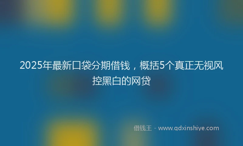 2025年最新口袋分期借钱，概括5个真正无视风控黑白的网贷