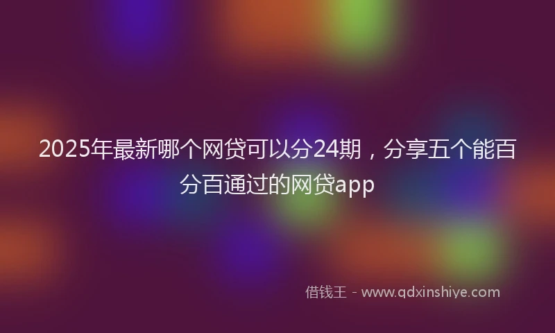 2025年最新哪个网贷可以分24期，分享五个能百分百通过的网贷app
