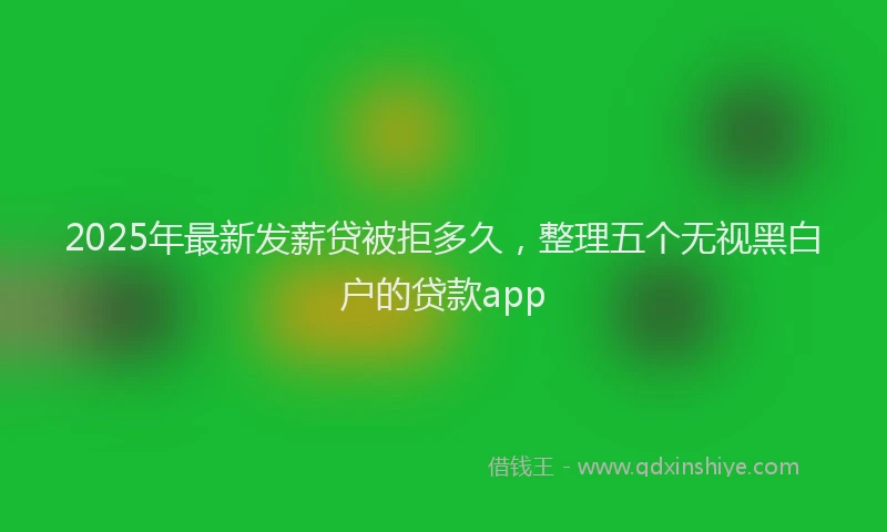 2025年最新发薪贷被拒多久，整理五个无视黑白户的贷款app