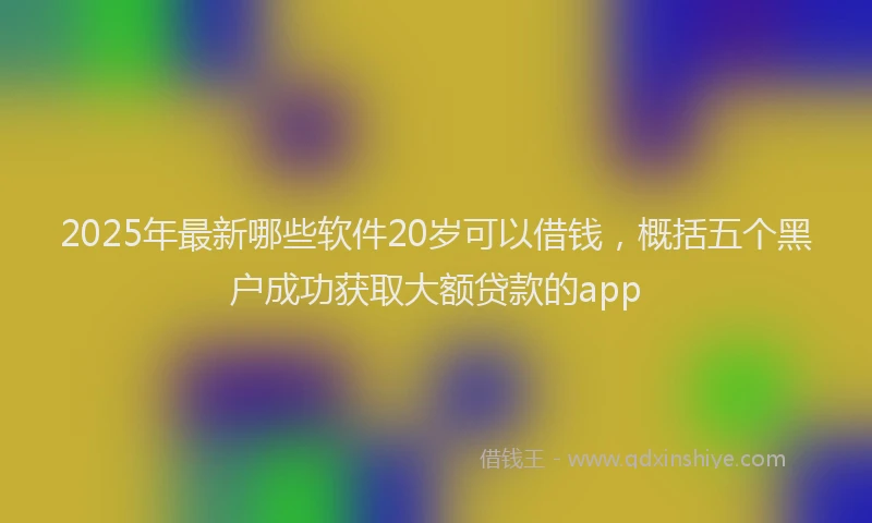 2025年最新哪些软件20岁可以借钱，概括五个黑户成功获取大额贷款的app