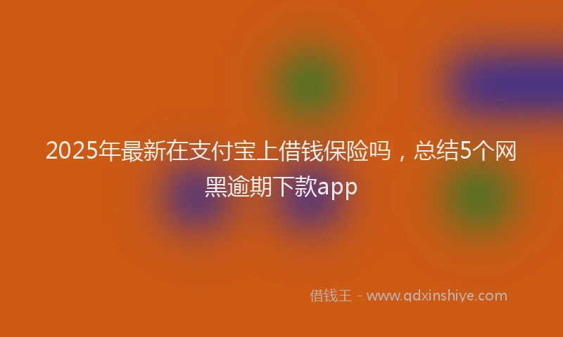 2025年最新在支付宝上借钱保险吗，总结5个网黑逾期下款app
