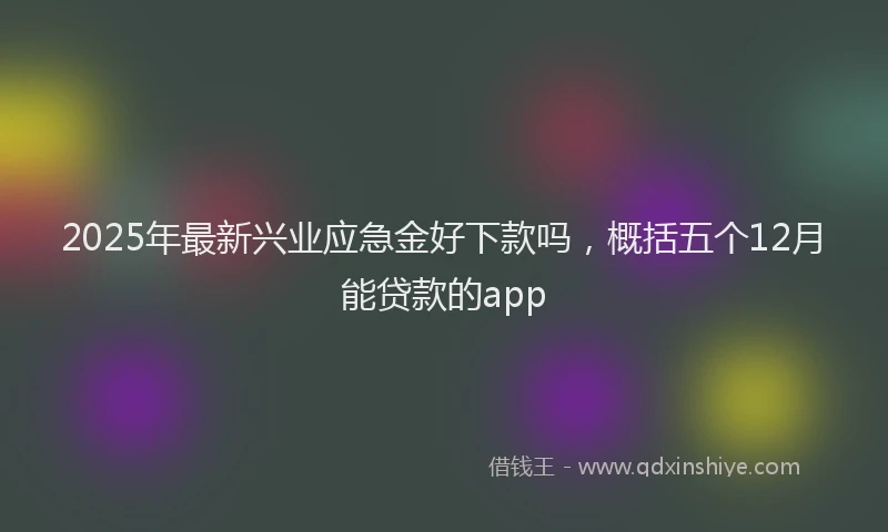 2025年最新兴业应急金好下款吗，概括五个12月能贷款的app