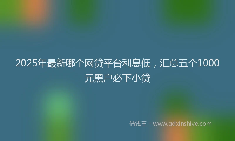 2025年最新哪个网贷平台利息低，汇总五个1000元黑户必下小贷