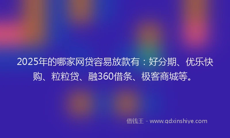 2025年的哪家网贷容易放款有：好分期、优乐快购、粒粒贷、融360借条、极客商城等。