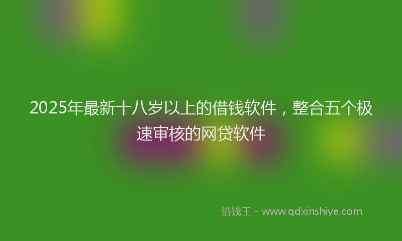 2025年最新十八岁以上的借钱软件，整合五个极速审核的网贷软件