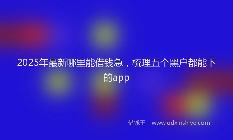 2025年最新哪里能借钱急，梳理五个黑户都能下的app