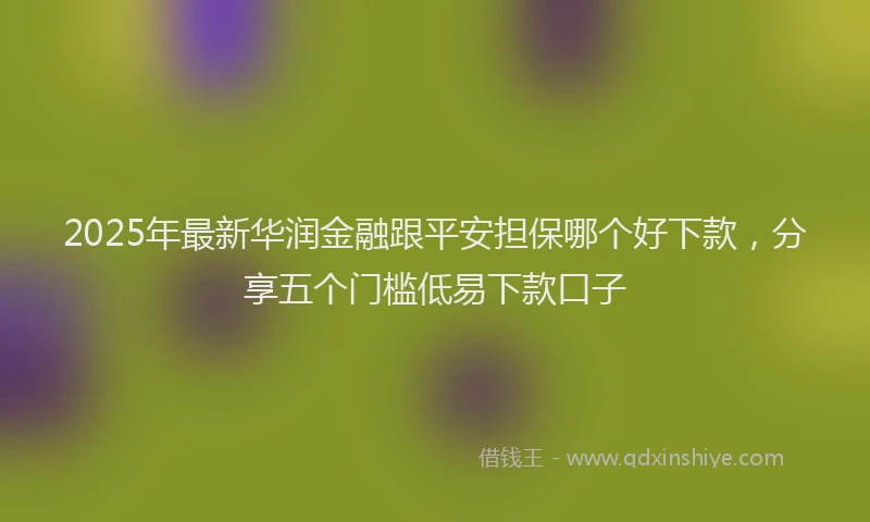 2025年最新华润金融跟平安担保哪个好下款，分享五个门槛低易下款口子