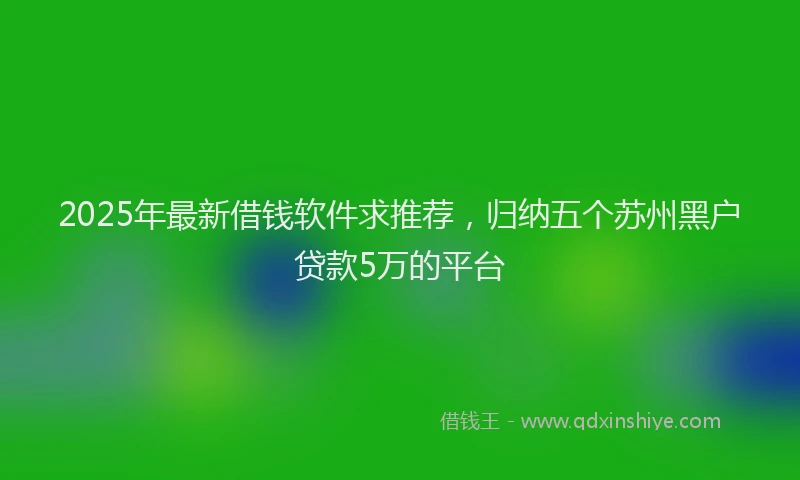 2025年最新借钱软件求推荐，归纳五个苏州黑户贷款5万的平台