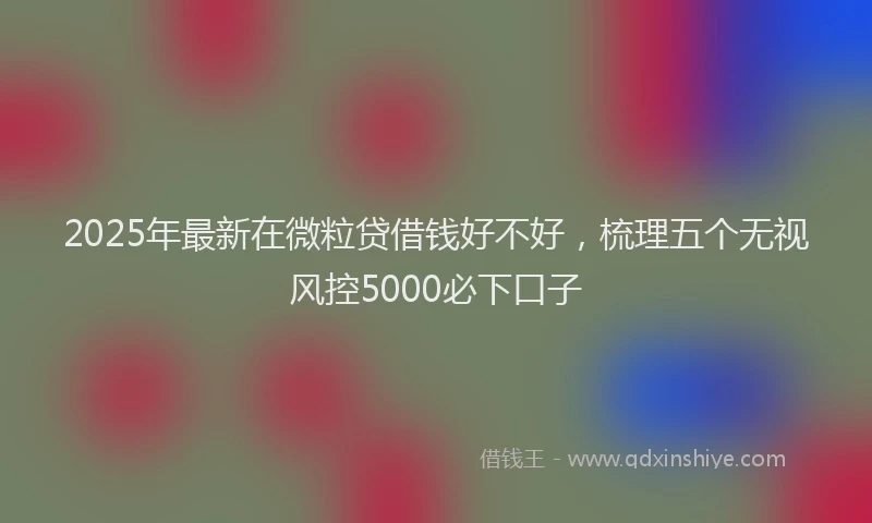 2025年最新在微粒贷借钱好不好，梳理五个无视风控5000必下口子