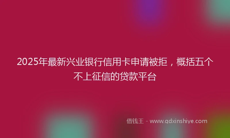 2025年最新兴业银行信用卡申请被拒，概括五个不上征信的贷款平台