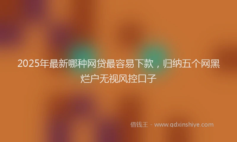 2025年最新哪种网贷最容易下款，归纳五个网黑烂户无视风控口子