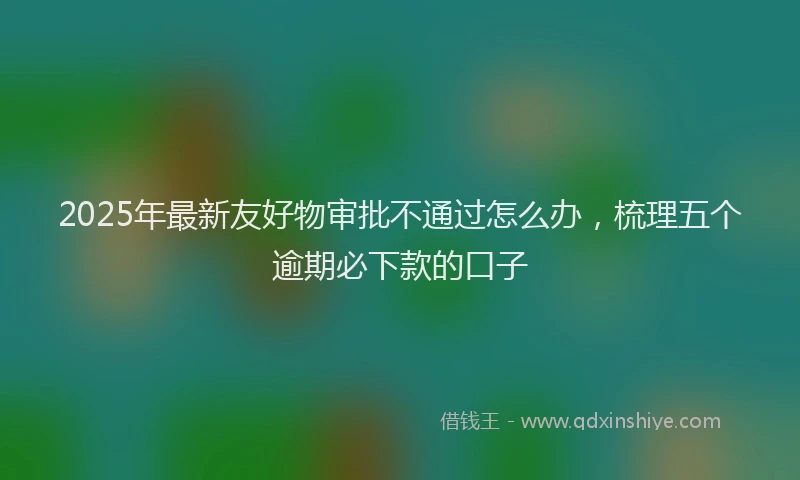 2025年最新友好物审批不通过怎么办，梳理五个逾期必下款的口子