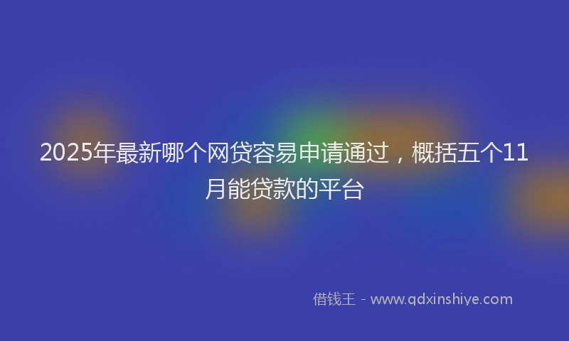 2025年最新哪个网贷容易申请通过，概括五个11月能贷款的平台
