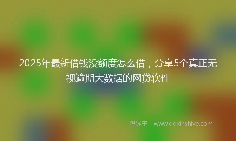 2025年最新借钱没额度怎么借，分享5个真正无视逾期大数据的网贷软件