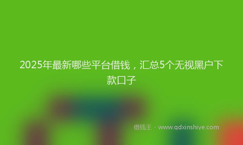 2025年最新哪些平台借钱，汇总5个无视黑户下款口子
