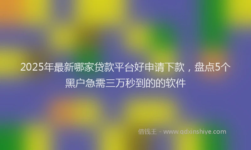 2025年最新哪家贷款平台好申请下款，盘点5个黑户急需三万秒到的的软件