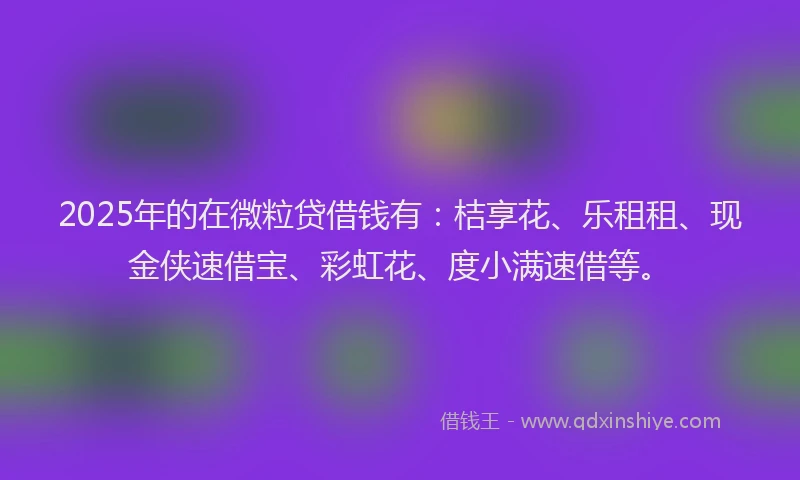 2025年的在微粒贷借钱有：桔享花、乐租租、现金侠速借宝、彩虹花、度小满速借等。