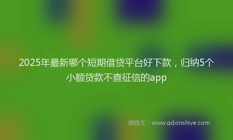 2025年最新哪个短期借贷平台好下款，归纳5个小额贷款不查征信的app