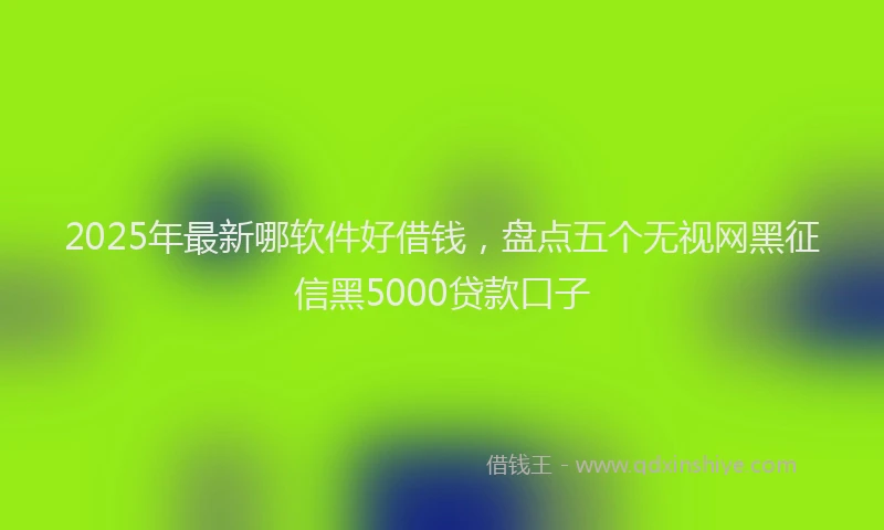 2025年最新哪软件好借钱，盘点五个无视网黑征信黑5000贷款口子