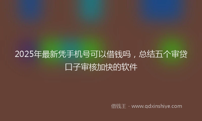 2025年最新凭手机号可以借钱吗，总结五个审贷口子审核加快的软件