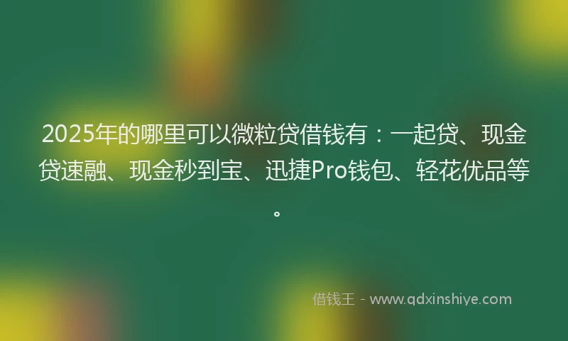 2025年的哪里可以微粒贷借钱有：一起贷、现金贷速融、现金秒到宝、迅捷Pro钱包、轻花优品等。
