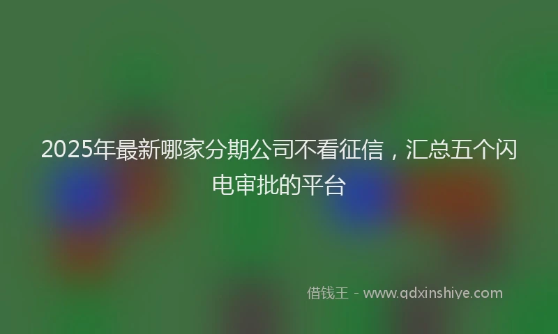 2025年最新哪家分期公司不看征信，汇总五个闪电审批的平台