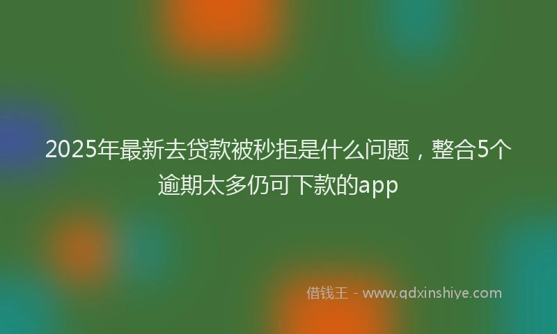 2025年最新去贷款被秒拒是什么问题，整合5个逾期太多仍可下款的app