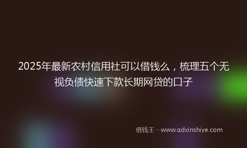 2025年最新农村信用社可以借钱么，梳理五个无视负债快速下款长期网贷的口子