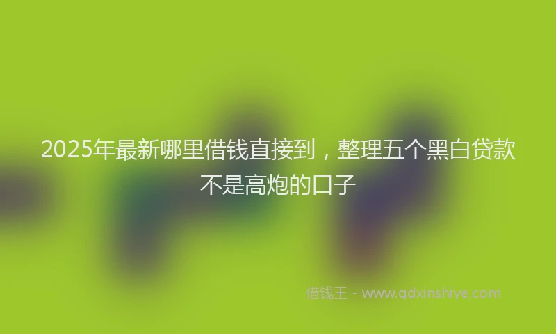 2025年最新哪里借钱直接到，整理五个黑白贷款不是高炮的口子