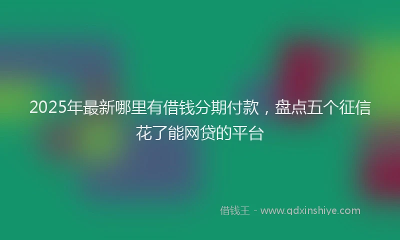 2025年最新哪里有借钱分期付款，盘点五个征信花了能网贷的平台