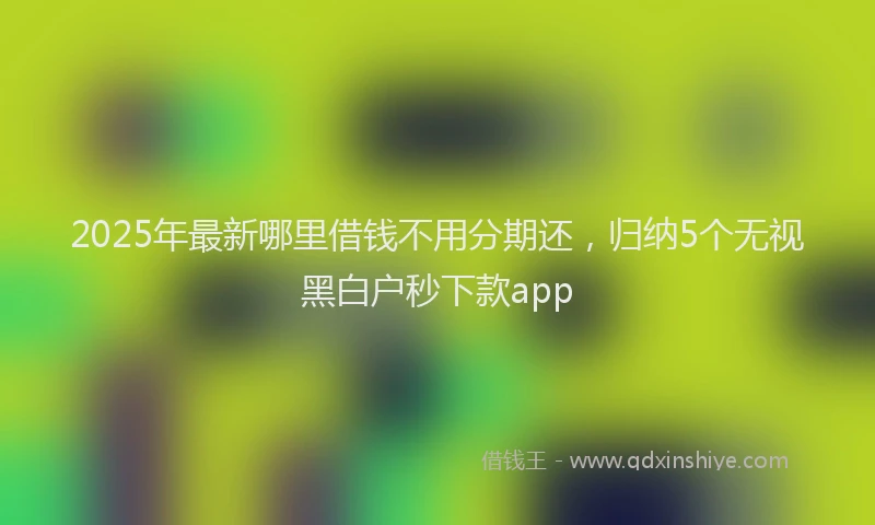 2025年最新哪里借钱不用分期还，归纳5个无视黑白户秒下款app