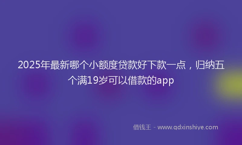 2025年最新哪个小额度贷款好下款一点，归纳五个满19岁可以借款的app