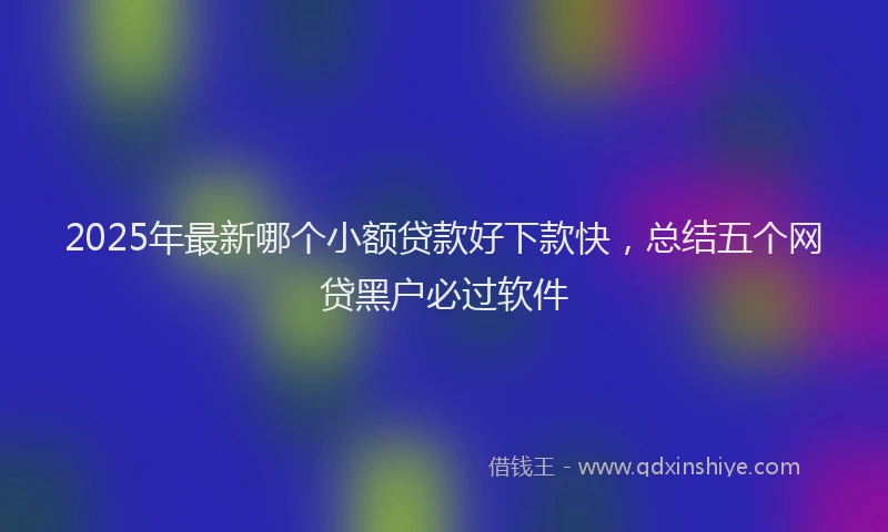 2025年最新哪个小额贷款好下款快，总结五个网贷黑户必过软件