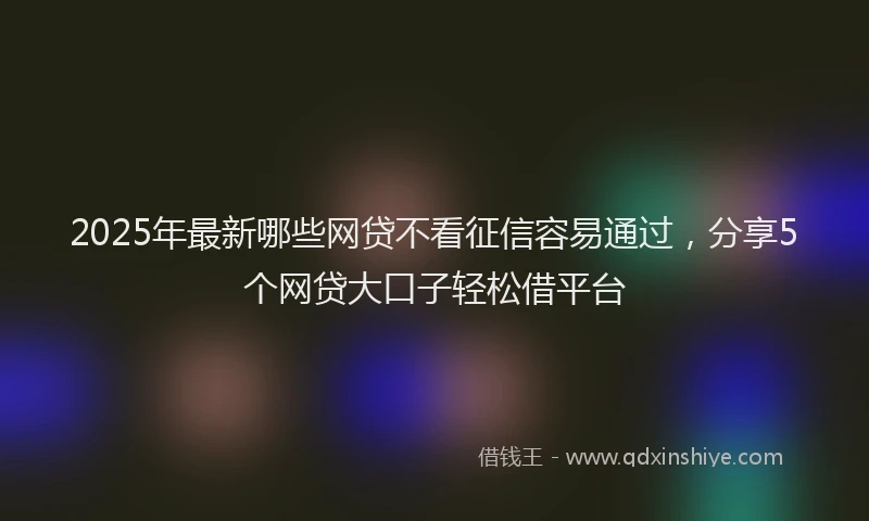 2025年最新哪些网贷不看征信容易通过，分享5个网贷大口子轻松借平台