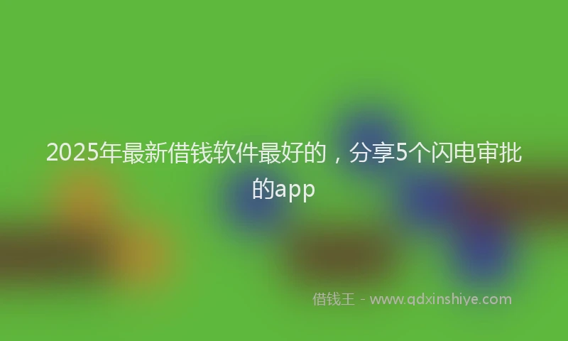 2025年最新借钱软件最好的，分享5个闪电审批的app