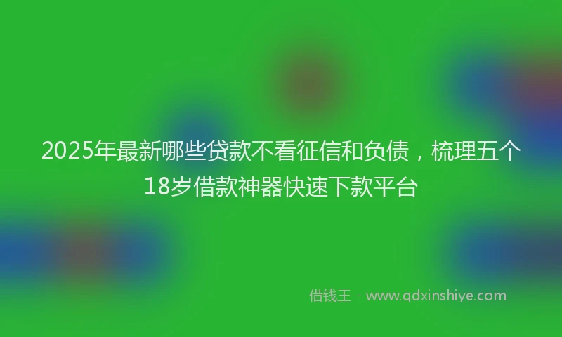 2025年最新哪些贷款不看征信和负债，梳理五个18岁借款神器快速下款平台