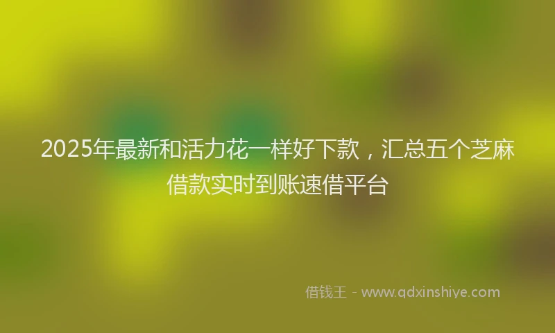 2025年最新和活力花一样好下款，汇总五个芝麻借款实时到账速借平台