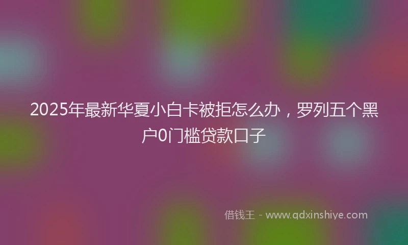 2025年最新华夏小白卡被拒怎么办，罗列五个黑户0门槛贷款口子