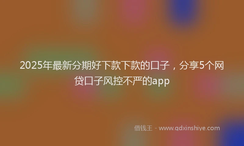 2025年最新分期好下款下款的口子，分享5个网贷口子风控不严的app